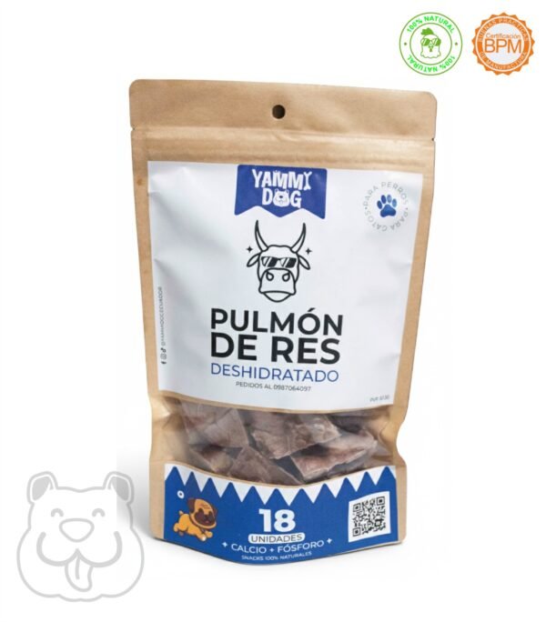 Pulmón de res deshidratado